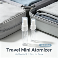 Botol Semprot Plastik Transparan 15ml 10ml dengan Tutup Pompa Tekan, Atomizer Parfum Kosmetik Mini Isi Ulang