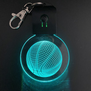 Gantungan Kunci Akrilik Kosong Rgb Warna Gantungan Kunci Berkedip Led 3d Optical Mini Lampu Malam Kabel Usb Keyring Isi Ulang untuk Bisnis - Product Image 6