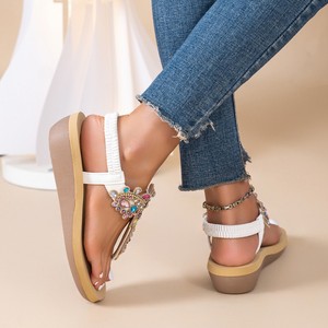 Elegant Black Suede Pointed Toe Heeled <b>Sandals</b> With Rhinestone Decoration Low Block Heel Slip-On Women's Shoes - Product Image 2