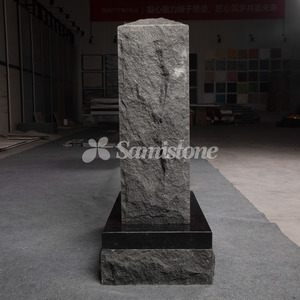 Tomba naturelle de Style américain, <span class=keywords><strong>pierre</strong></span> à tête verticale <span class=keywords><strong>classique</strong></span> en granit noir - Product Image 5