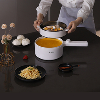 Casserole électrique tout-en-un 1,5 L, poêle multifonction, marmite de cuisson portable, pot électrique, hot pot électrique pour la maison, le dortoir, le bureau.