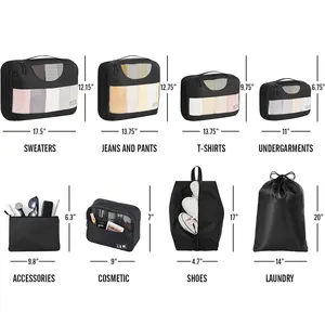 Set di borse per bagagli personalizzate leggere da viaggio con cubo di compressione