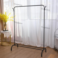 Porte-vêtements en métal, porte-vêtements portable à tige unique pour suspendre les vêtements, porte-vêtements pour chambre à coucher, balcon 43,31 pouces, noir