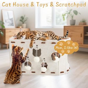 Luxury Modern Design Pet <b>Cave</b>, Noise Reducing Acoustic Felt Cat <b>Bed</b> Customizable for Living Room & Bedroom - Product Image 5