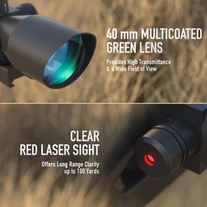 공장 2.5-10x40 빨간색 녹색 조명 스코프 (빨간색 레이저 콤보 포함)-녹색 렌즈 색상 - Product Image 2