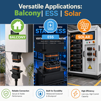 Connecteurs empilables IP67 3+10, prises/fiches flottantes/à riveter pour applications industrielles, commerciales et résidentielles, avec assemblage de câbles personnalisé
