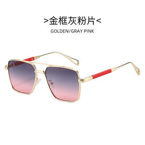 Nouveau européen américain hommes mode carré lunettes de soleil UV400 enfants amical extérieur métal vent vieux argent Style à la mode pour hommes - Product Image 4