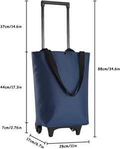 Draagbare Kleine Aanhangwagen Boodschappentas Met Intrekbaar Handvat Handig Supermarkt Winkelwagentje <span class=keywords><strong>Trolley</strong></span> - Product Image 3