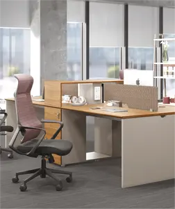 모듈 식 오픈 워크 스테이션 사무실 가구 2 4 6 8 사무실 직원 책상 홈 코너 사무실 컴퓨터 책상 모바일 책장