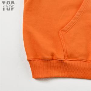 Oversized Custom 100% Cotton Oversized Fashion <b>Orange</b> Color High Quality Puff Print French Terry <b>Hoodie</b> - Product Image 6
