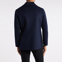 Manteau d'hiver chaud en laine bleu marine pour homme, double boutonnage, style business, trench-coat en laine pour homme, vente en gros