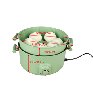 Vaporera eléctrica de gran capacidad de 1200W para alimentos, olla caliente eléctrica antiadherente de acero inoxidable, carcasa de plástico de 6L para el hogar y el Hotel - Product Image 5