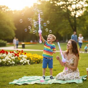 Electric <b>LED</b> Flashing <b>Light</b> Eco-Friendly Retro ABS Bubble Gun Sword 95ML Bubble Water Music Family Play Beach Safe & Non-toxic - Product Image 4