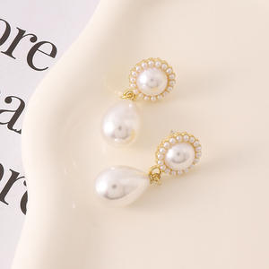 Boucles d'oreilles clous en argent, alliage plaqué or 14 carats, style baroque rétro minimaliste, unisexe, tendance - Product Image 2
