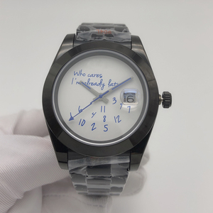 Reloj de Diseño Mecánico Automático de Lujo para Hombre, Resistente al Agua, de 36/39 mm, con la Frase 'Who Cares I AM Already Late' - Product Image 6