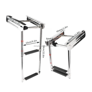 2 3 4-traps telescopische ladder voor boten, zware uitvoering, 316 roestvrij staal, 600lb draagvermogen, met schuifmontage. - Product Image 3