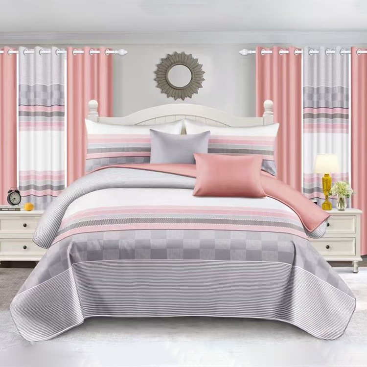 Sábana plana+Funda de almohada+Cortina+Sábana ajustable