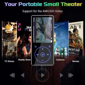 Lecteur MP3 avec écran tactile complet de 2,4 pouces, Bluetooth 5.0, haut-parleur intégré, radio FM et enregistreur vocal pour toutes les situations - Product Image 5