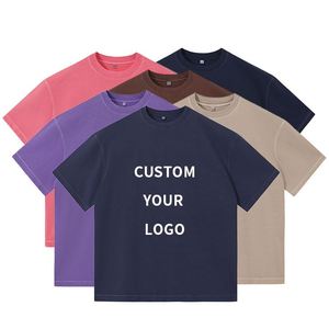 Wholesale Acid Wash Vintage <b>Tshirt</b> Heavyweight 100% Cotton Plus Size Custom Logo Oversized Unisex Streetwear Distressed Retro - Product Image 1