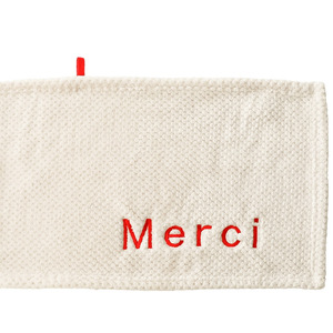 Hand Towel Square Embroidered Letter Polyester Fiber Hypoallergenic Home Use - Product Image 5