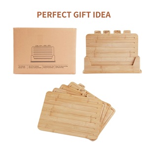Set papan potong bambu, blok potong kayu ramah lingkungan untuk klasifikasi makanan dapat dilipat untuk pernikahan - Product Image 4