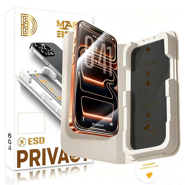 Tempered Glass Screen Protector for Iphone 17 18 Pro Max 15Plus 16 14 13 12 XR Automatic Alignment DustProof Anti Static Privacy