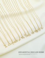 Nouveauté : Collier Pendentif Zodiaque Micro-serti de Zircone pour Femme, en Acier Inoxydable Inaltérable, Bijou Chaîne de Cou