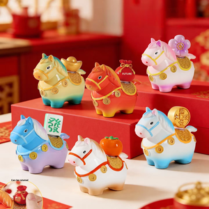 2026 Year of <strong>Horse</strong> Kawaii Lucky <strong>Horse</strong> Resin Figurines Chinese New Year Mascot Desktop Decor Lucky Charm Gift Wholesale - Product Image 1