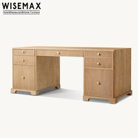WISEMAX FURNITURE Mobilier de bureau moderne pour la maison, table d'ordinateur de style américain, bureau en bois massif de chêne pour la maison, l'hôtel, la chambre à coucher