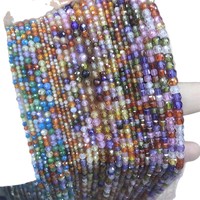 Perles de zircon facettées multicolores 2-4 mm, perles rondes en zircon cubique pour la fabrication de bijoux DIY