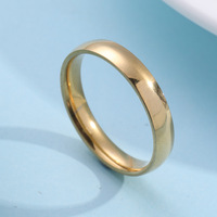 Bagues de mariage modernes en acier titane, 4mm/6mm, courbées et lisses, plaquées or 18 carats, pour couple, vente en gros, best-seller, exquises et simples