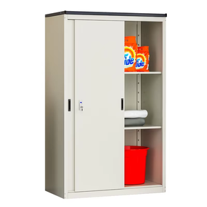 Armoire de rangement extérieure imperméable au design moderne, en métal, pour balcon, avec portes coulissantes - Product Image 1