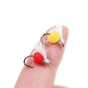 Mouches molles réalistes artificielles de mouche de poisson pour le saumon, la <span class=keywords><strong>truite</strong></span> Steelhead, leurre humide de pêche de mouche appât crochet barbelé 12 # - Product Image 4