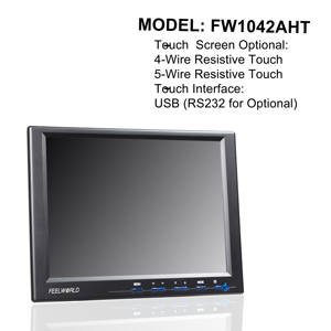 Monitor Táctil Resistivo FEELWORLD FW1042AHT de 10.4 Pulgadas, 4 Cables, 4:3, Nueva Interfaz <span class=keywords><strong>USB</strong></span>, Control Industrial, Enseñanza, Servicio OEM - Product Image 2