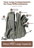 Sac à Dos Tactique 900D 50L Personnalisable Imperméable pour Sports, Salle de Sport, Fitness, Crossfit, Chasse, Trekking et Camping en Extérieur