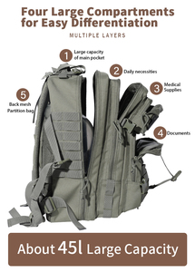 Túi thể thao, tập gym, crossfit, chiến thuật chống nước tùy chỉnh 900D <span class=keywords><strong>50L</strong></span>, dùng cho ngoài trời, săn bắn, đi bộ đường dài, cắm trại - Product Image 3