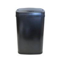 Poubelle rectangulaire 30L en acier galvanisé à capteur, avec couvercle, alimentée par piles, pour la maison et la cuisine – Meilleure vente