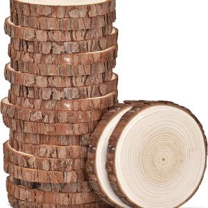 Copeaux de bois ronds en sapin, anneau annuel bricolage bloc de bois décoratif petits copeaux de bois ronds faits à la main matériel peinture copeaux de bûches - Product Image 2