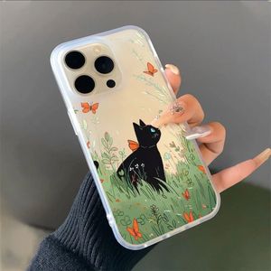 Coque de téléphone portable VIVOIQOO13 S30 X100 Y77 X90 avec motif chat noir et papillon, finition givrée et grandes découpes, vente en gros - Product Image 3