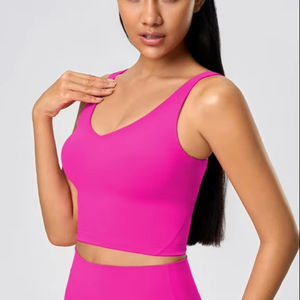 Débardeur de sport <span class=keywords><strong>pour</strong></span> femme, couleur unie, doux, ajusté, <span class=keywords><strong>pour</strong></span> la salle de sport, <span class=keywords><strong>le</strong></span> yoga, <span class=keywords><strong>le</strong></span> fitness, soutien-gorge de sport - Product Image 2