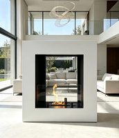 Table de jardin extérieure en acier Corten avec foyer au gaz naturel, robuste, garantie 5 ans