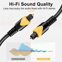 Câble audio optique numérique Toslink 5,0 mm avec gaine en PVC et coque métallique 1M, 2M, 3M ou 5M pour enceintes et moniteurs