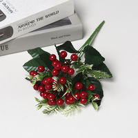 Kerstdecoraties met rode bessen Kunstplanten Schuim Zijde Doek Geluksvruchten Groothandel Kunstbessen Accessoires Materialen voor