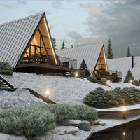 Zent petites maisons portables préfabriquées loft préfabriqué boutique bâtiment triangle maison de vacances avec climatisation