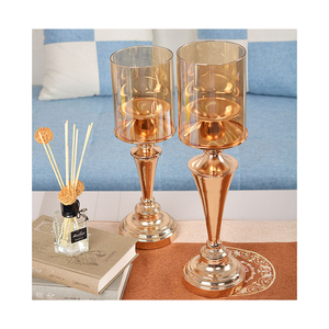 Metal caliente de oro sostenedor de vela decoración <span class=keywords><strong>Bar</strong></span> Hotel mesa de comedor, café decoración romántica sostenedor de vela - Product Image 1
