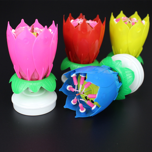 Lilin Ulang Tahun LED Kreatif Dekorasi Rumah, Lilin Musik Berputar Alas Datar - Product Image 2