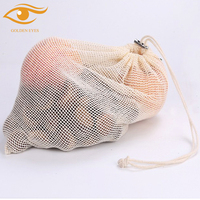 Chaîne portable personnalisée Shopping sac en maille de coton pour les fruits sacs en maille de coton biologique