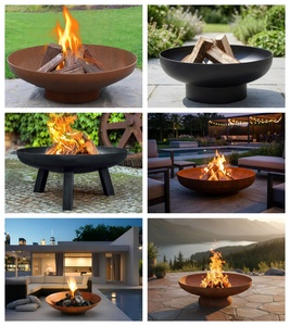 Brasero d'extérieur robuste en acier Corten, foyer de 60-200 cm pour bois, idéal pour jardin, camping, <span class=keywords><strong>barbecue</strong></span>, chauffage extérieur - Product Image 5