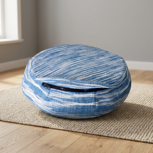 Cojín redondo de yute Zafu, relleno de casco de alforfón, cojín de meditación de Asanas de Yoga impreso, asa de transporte para uso doméstico - Product Image 3