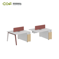 Bureau de travail ergonomique à 4 pieds réglables en MDF pour 4 personnes, mobilier de bureau moderne personnalisable